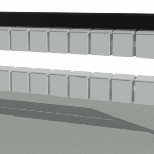 Rustfritt Samlestativ for 20 postkasser med tak