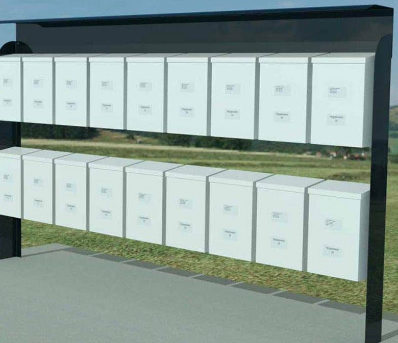 Postkassestativ til 18 postkasser borettslag fra tomaks