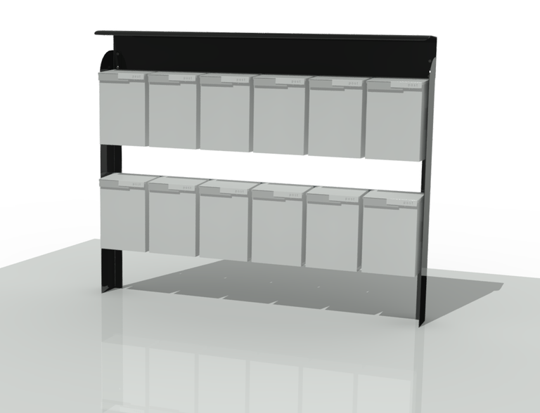 postkassestativ 12 postkasser samlestativ m tak