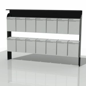 samlestativ 14 postkasser med tak tomaks