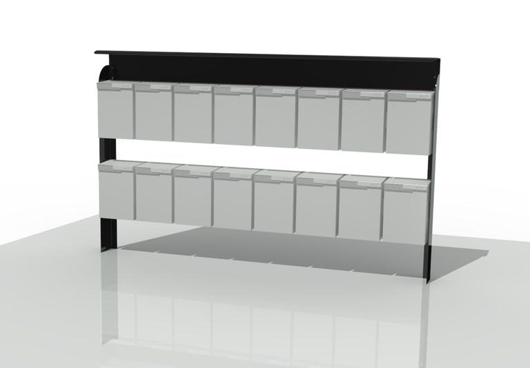 samlestativ 16 postkasser med tak tomaks